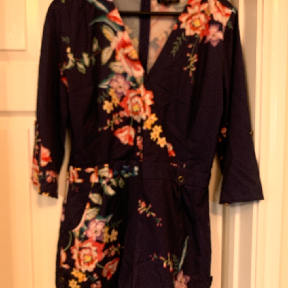 Yumi Kim Blue and Red Floral Romper